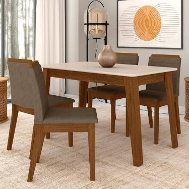Imagem de Mesa Com 4 Cadeiras Argélia Freijó/off Premium/capuccino - M.a