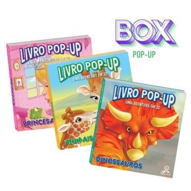 Imagem de Livro Pop-Up - Aventuras em 3D  BluEditora: Kit Box com 3 Livros Inter