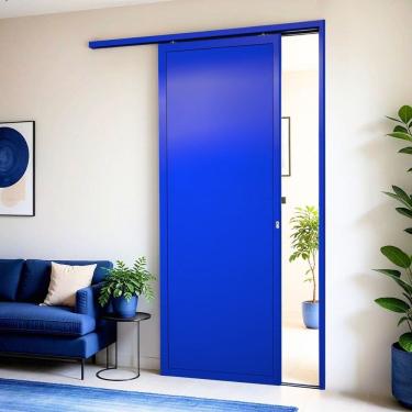 Imagem de Porta de Correr Suspensa 210x90cm Lambril Esq L.25 Azul