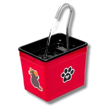 Imagem de Bebedouro para Gatos 1,8L Automático – Fonte Silenciosa Bivolt, Estimula Hidratação, Evita Problemas Renais, Ideal para Pets (Vermelho, 1,8 Litros)