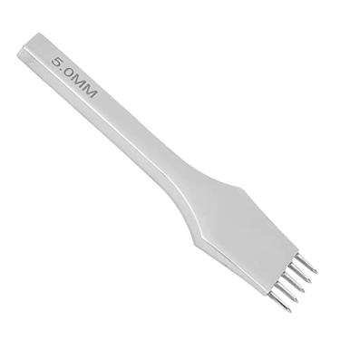 Imagem de Pinheiro de Couro Furato de Cinzel Hole Punch Aço Costura de Aço Ferramenta DIY 5mm para Artesanato (5 dentes)