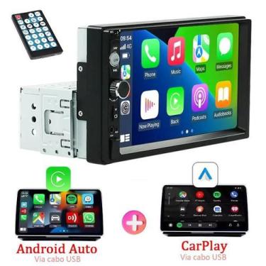 Imagem de Central Multimídia Com CarPlay e Android Auto por USB, MP5 1Din, Tela 