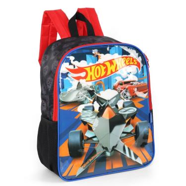 Imagem de Mochila De Costas Infantil Hot Wheels Carros Preto Menino