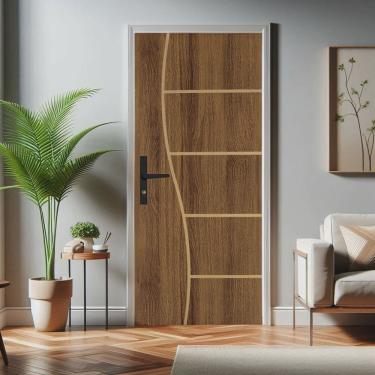 Imagem de Folha de Porta de Madeira 210x70cm Duraplac Marrom