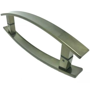 Imagem de Puxador Curvo para porta pivotante 1,2 metros Madeira e Vidro inox Ouro Velho