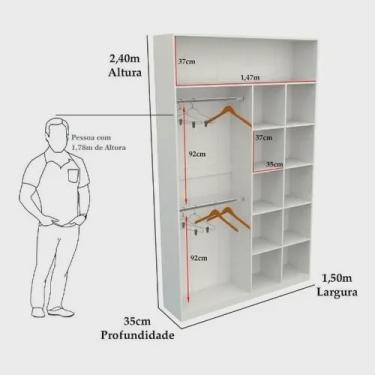 Imagem de Armário Colmeia Cabideiro Duplo M12 100% Mdf Roupeiro Closet