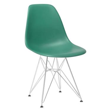 Imagem de Cadeira Eames Eiffel dkr com base de metal cromado Verde-escuro