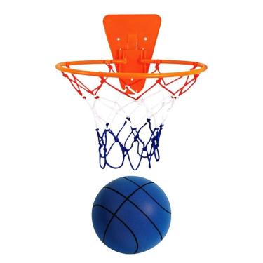 Imagem de Conjunto de cesta de basquete Silent Indoor para crianças com bola de espuma