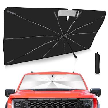 Imagem de Guarda-sol de para-brisa personalizado adequado para Ford F150 2015-2023 2024 2025 capa de carro com proteção UV dobrável, escudo de chuva de emergência e protetor de painel - Acessório automotivo