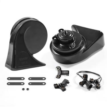Imagem de Buzina de carro 12 V universal super alto elétrico buzina à prova d'água baixo alto dois tons adequado para qualquer kit de substituição de 12 volts carro motocicleta caminhão barco (compatível com