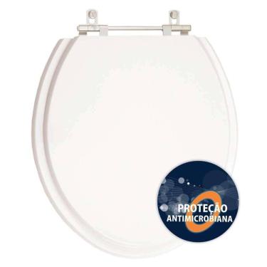 Imagem de Assento Sanitario Poliester Antibacteriano Convencional Oval Branco Para Vaso Deca