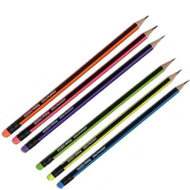 Imagem de Lápis preto tristar neon com borracha - Cia. de Canetas Compactor