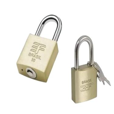 Imagem de Kit 2 Cadeado 30Mm 3F Malas Mochilas Baus Janelas Portao Armarios Proteção Segurança