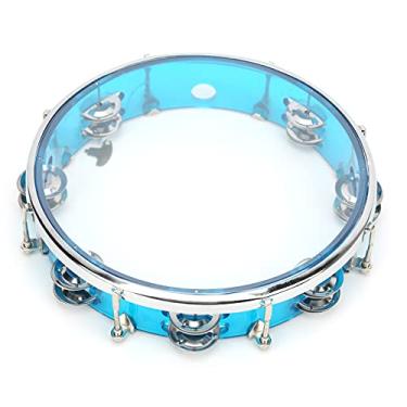 Imagem de Pandeiro Orff Portátil Azul e Vermelho Akozon de 10 Polegadas Com Autoajuste - Instrumento de Percussão Perfeito para Crianças e Adultos | Ideal para Aulas de Música, Festas e