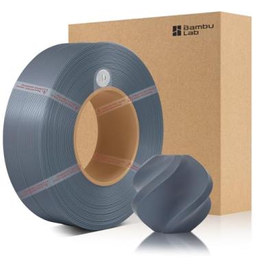 Imagem de DTOOLS Bambu 1,75 mm PLA refil de filamento básico de alta resistência, alta velocidade e fácil impressão ecológica com RFID para Bambu Lab A1, A1MINI, X1, P1 AMS 1KG +/- 0,03 mm (sem carretel) cinza