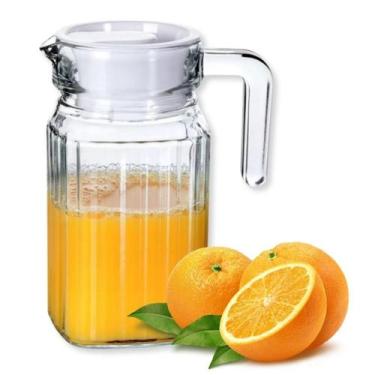 Imagem de Jarra de Vidro Com Tampa e Alça 500ml Bebidas Suco Transparente - Clin