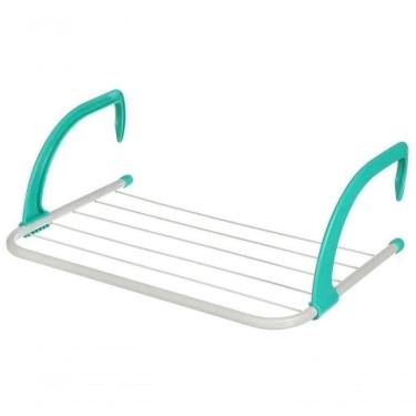Imagem de Varal Prático Portátil Porta Janela Seca Roupa Apartamento Cor:verde