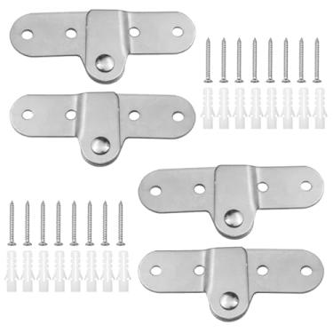 Imagem de Mewutal 2 pares de dobradiças ocultas giratórias de 180 graus para porta de metal dobradiça oculta para janela de mesa dobrável de armário (2 esquerda e 2 direita, 4,5 cm)