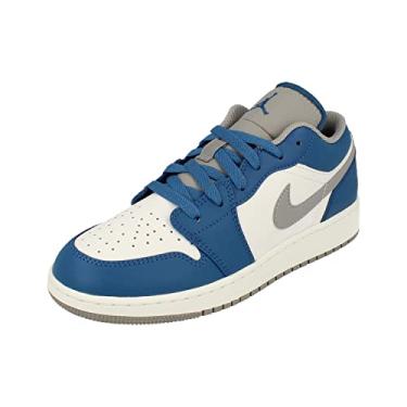 Imagem de Jordan Air 1 Low Tênis masculino, Azul verdadeiro/cimento cinza-branco, 17