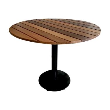 Imagem de Mesa Redonda Industrial Para Area Externa 90x90 Marrom