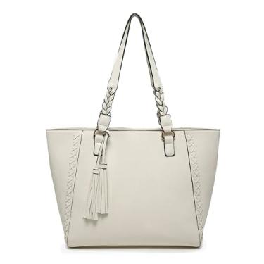 Imagem de Bolsa vegana estruturada por Lisa, Off-white, 10 x 18 Inches