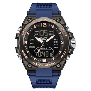 Imagem de findtime Relógio digital masculino esportivo à prova d'água, cronômetro militar, alarme, relógio de pulso masculino para corrida, natação, relógio de rosto grande, analógico, relojes para hombres
