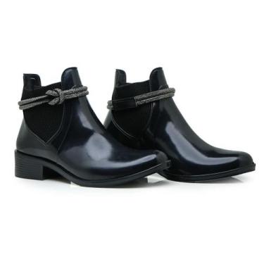 Imagem de Bota Galocha Strass Feminina Moderna Macia Leve Resistente Versátil Fa