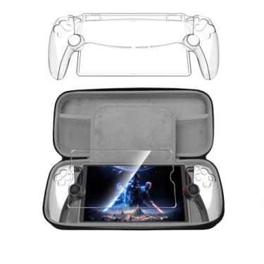 Imagem de Natbok Capa De Transporte Premium Para Controle Remoto Do Playstation Portal, Armazenamento Viagem Consoles Portáteis Ps5, À Prova Choque, Anticolisão, Bolsa Preta + Protetor Tela Transparente