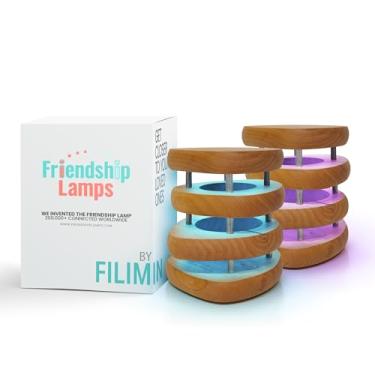 Imagem de Friendship Lamp Conjunto De 2 Lâmpadas Toque Longa Distância Filimin, Luminária Mesa Com Ativação Por Wi-Fi, Presente, Luz Led - Mid Century Natural/Prata