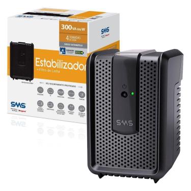 Imagem de Estabilizador Sms Revolution Speedy 300va, Entrada Bivolt Automático, Saída 115v, 4 Tomadas - 15970