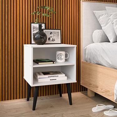 Imagem de Mesas De Cabeceira RPM Com Nicho Retrô Quarto Cama - Loja Inova BR (Branco)