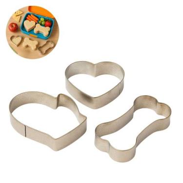 Imagem de Cortador Luva Coração E Osso 3 Peças - Inox (Biscoito/Pasta) - Dasshau