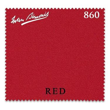 Imagem de Toalha de mesa de bilhar Simonis 860 – Trilhos pré-cortados – Revendedor autorizado (vermelho, 2 m)