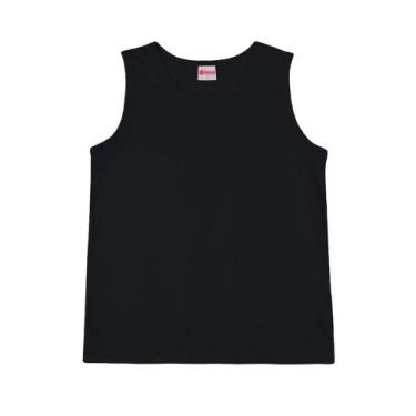 Imagem de Camiseta Regata Básica Infantil Masculina - Ótima Confecções, Preto, 3