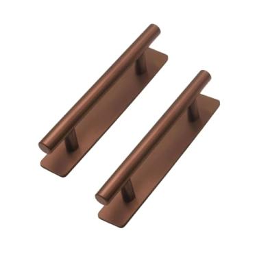 Imagem de YUNZLAN 2 maçanetas autoadesivas de liga de alumínio puxadores de gaveta de armário auxiliares de puxar autoadesivos para armário de janela de porta de chuveiro - ouro