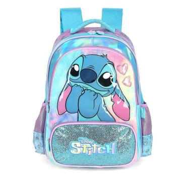 Imagem de Mochila de Costas Luxcel Stitch Glitter Cute Azul