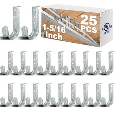 Imagem de Zonon 25 ganchos J para montagem no teto, gerenciamento de cabos, suporte de metal galvanizado, resistente, ganchos J para pendurar em superfícies verticais (telhas, vigas) Aço galvanizado G60