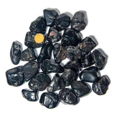 Imagem de 1 kg Ônix Preto Rolado Pedra Natural G 30 a 45mm Tipo A - CristaisdeCu