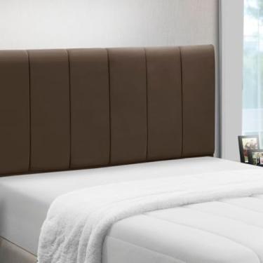 Imagem de Cabeceira Cama Box Estofada Madeira Queen Size Camila (Marrom)