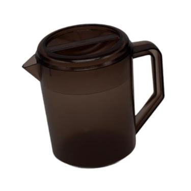 Imagem de Fenteer Jarra de água para geladeira, jarra de boca larga com tampa, chaleira grande, dispensador de bebidas quentes e frias, sucos, bebidas, geladeira, Marrom