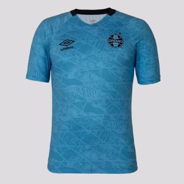 Imagem de Camisa Umbro Grêmio Aquecimento 2025 Azul e Preta, P