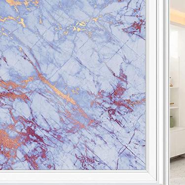 Imagem de Película de janela de privacidade de mármore, textura de estilo mármore, filme de vidro para sala de estar e escritório em casa, L90 x C 190 cm