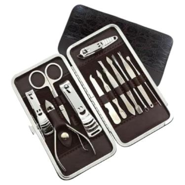 Imagem de Kit Manicure e Cuidados Pessoais 12 peças Aço Inox - Cortador de Unha, Alicate, Tesoura, Lixa - Ferramentas para Rosto, Pés e Mãos - Estojo Portátil - Cuidados de Beleza Completo - Shop100