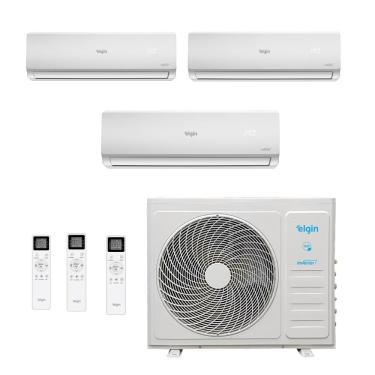Imagem de Ar Condicionado Tri Split Hi Wall Inverter Elgin Total Plus 27000 BTUs (9000 + 9000 + 12000) Quente/Frio MTQE27C2CB - 220V