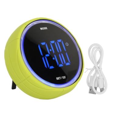 Imagem de Multifuncional Timer Kitchen Baking Timer com Cool Luz Ambiente 1000MAH recarregável Estudante LED Temporizador de tela grande (Verde)