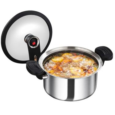 Imagem de Panela De Pressão Para Fogão | Modelo Clássico - Acessórios De Cozinha Em Aço Inoxidável Multifuncionais Para Cozimento Rápido De Carne Ensopados Sopas Feijão Bife