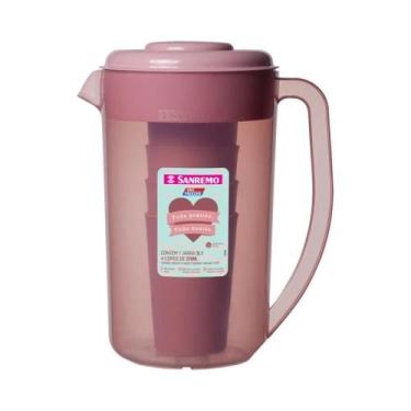 Imagem de Conjunto Jarra 2 Litros Com 4 Copos de Plástico Sanremo