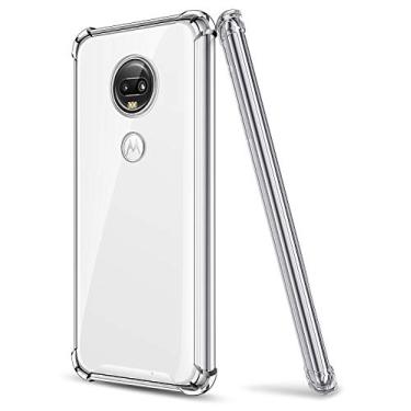 Imagem de Capa para Moto G7, capa para celular Salawat Clear Moto G7 Plus bonita gradiente fina capa protetora de TPU reforçada policarbonato rígido à prova de choque capa protetora para Motorola Moto G7 G7 Plus 6,2 polegadas 2019, Crystal Clear