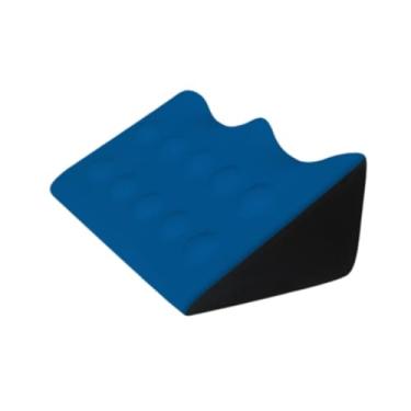 Imagem de WeiLaiKeQi Travesseiro de cunha para cama, almofada para costas, travesseiro para elevação de pernas, massagem para cuidar da cintura, pós-cirurgia, leitura de, Azul Profundo