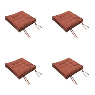 Imagem de Kit Com 4 Unidades Almofada Futon Confort Assento Para Cadeira Suede Liso 40x40(Cobre)